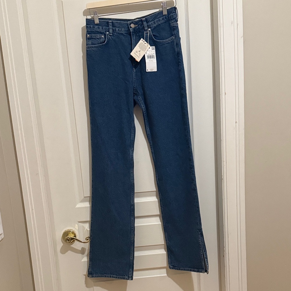 Mango Women's Straight Leg Blue Jeans size 4